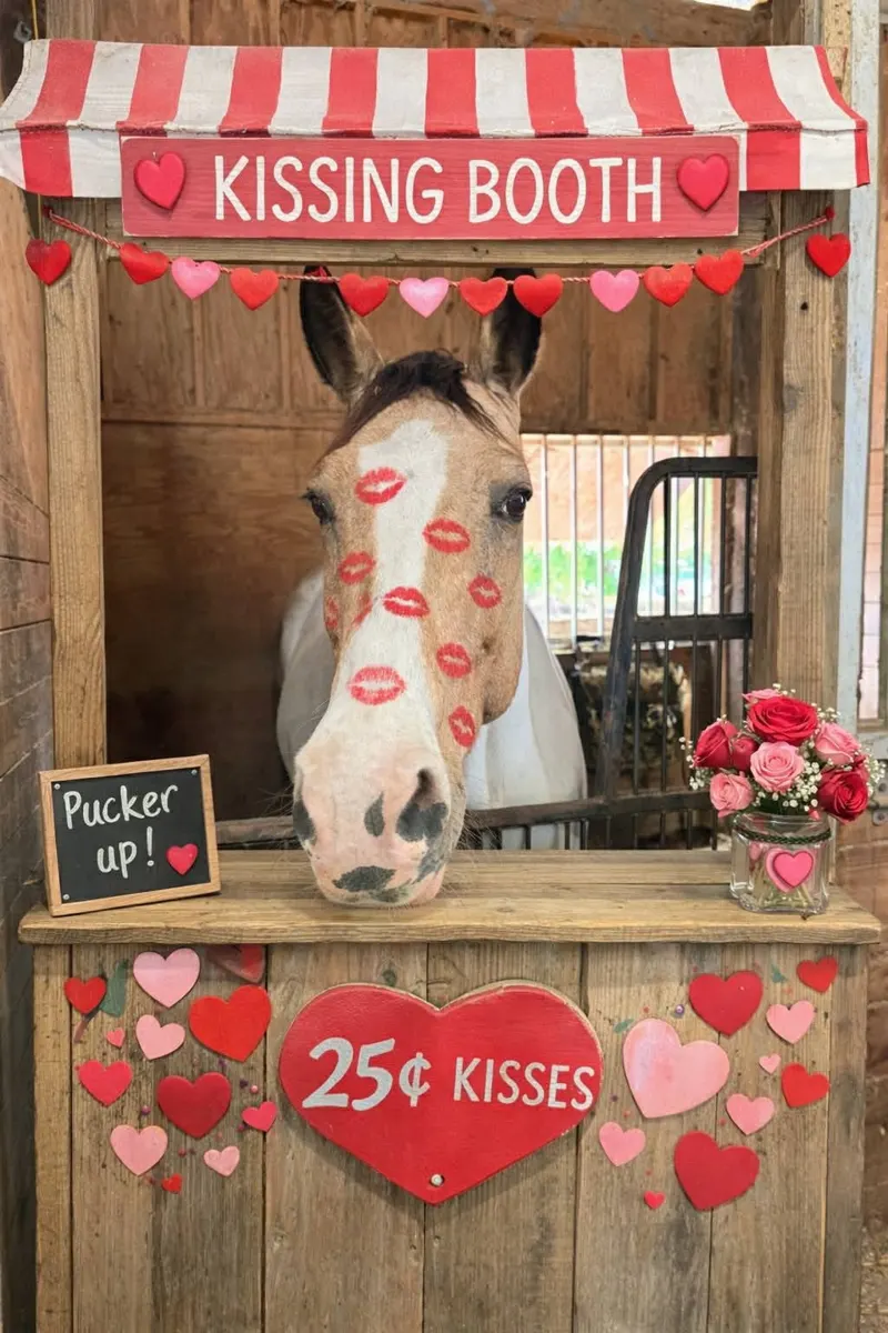 The kissing booth at a community event